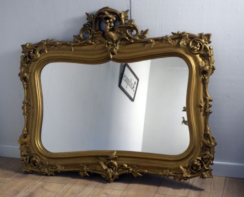 A Very Good Carved Wood and Gilded Mirror