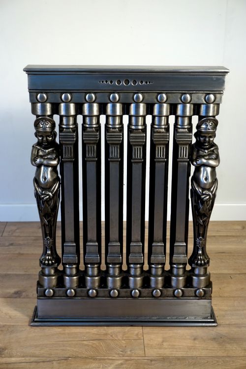 An Exceptionally Rare Set of 3 Cast Iron Early 20th Century Figural Ventilo Radiators