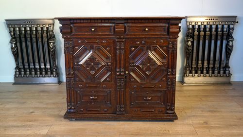 An Exceptional Jaobean Enclosed Oak Chest of Drawers