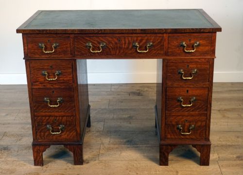 A Good Original Solid Oak Small Size Pedastal Writing Desk