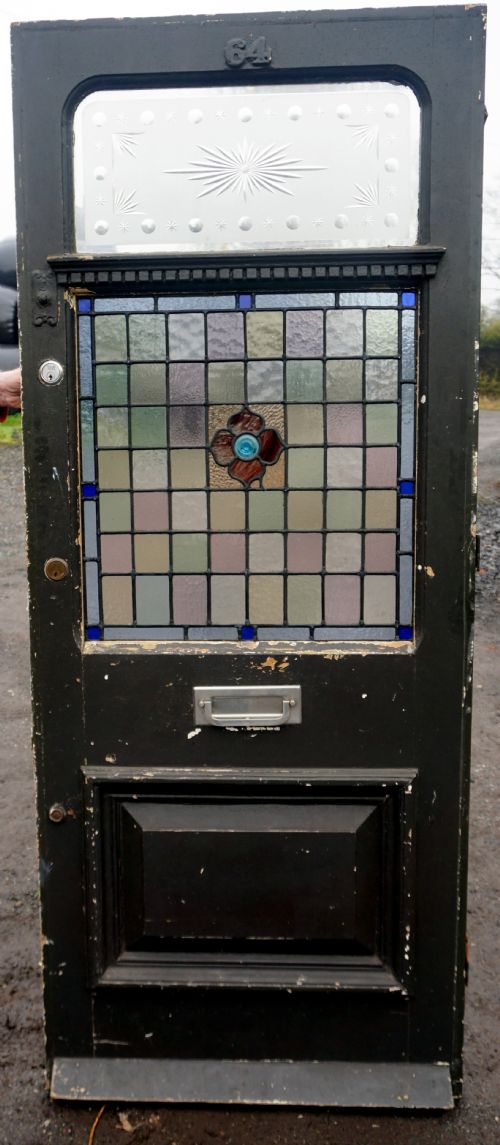 A Fabulous Victorian Front Door with Stained and Etched Glass