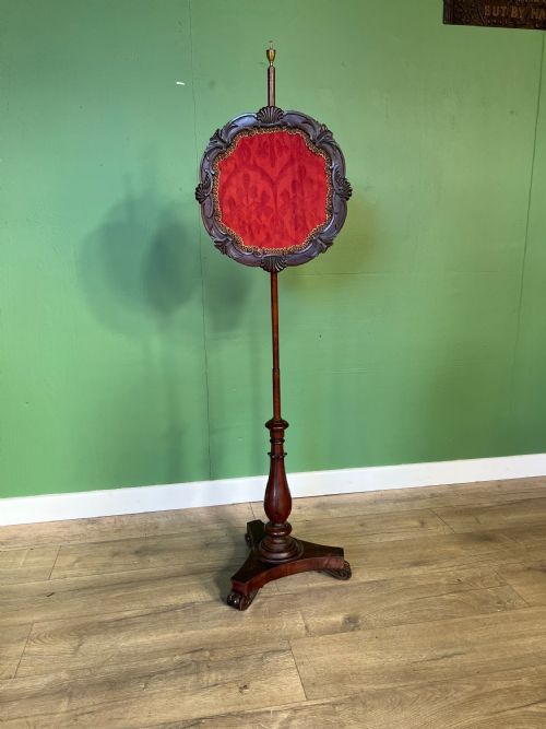 A Lovely Original Adjustable Victorian Pole Screen