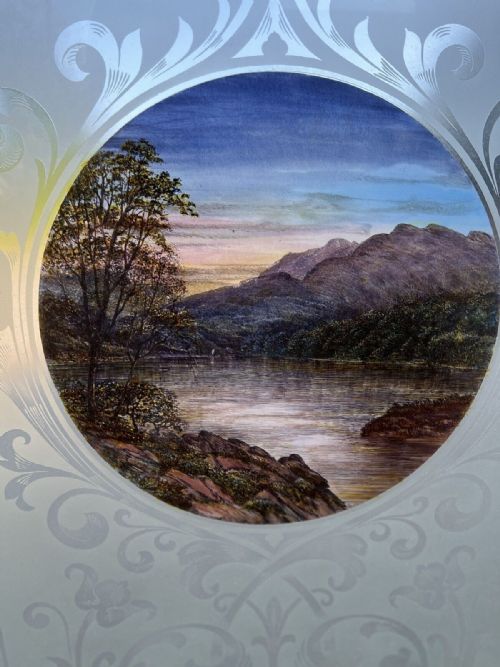 STUNNING PAINTED AND ETCHED GLASS WINDOW - ADDITIONAL PHOTO 4