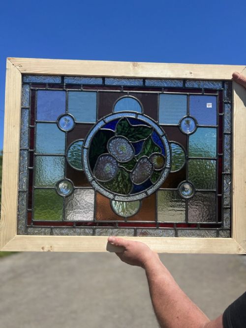 Stained Glass Window with Painted Centre