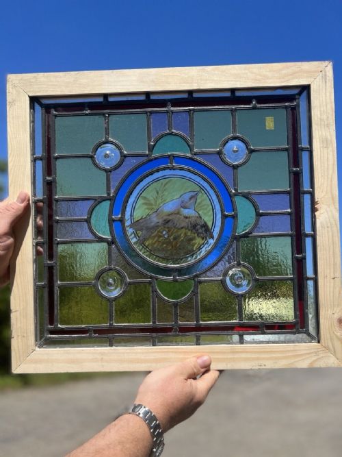 HAND PAINTED AND LEADED GLASS WINDOW - ADDITIONAL PHOTO 2
