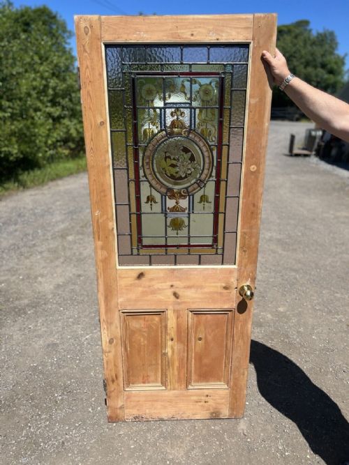Leaded Glass Door Hand Painted