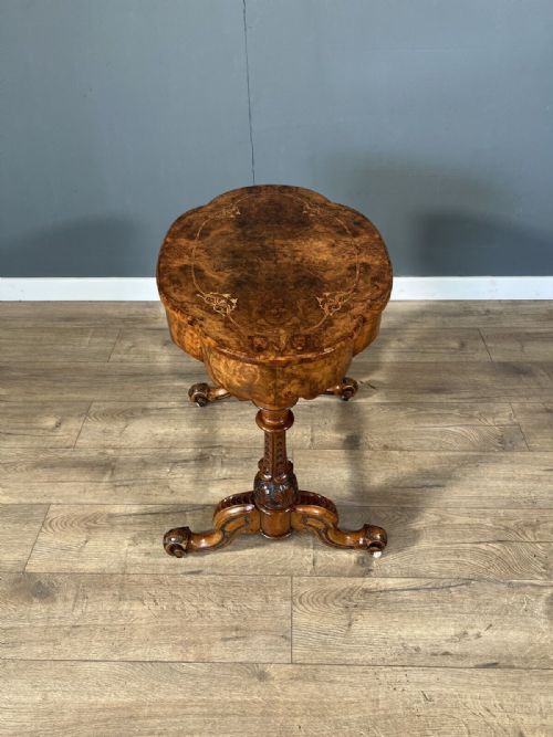 A FINE QUALITY BURR WALNUT INLAID WORKBOX - ADDITIONAL PHOTO 10