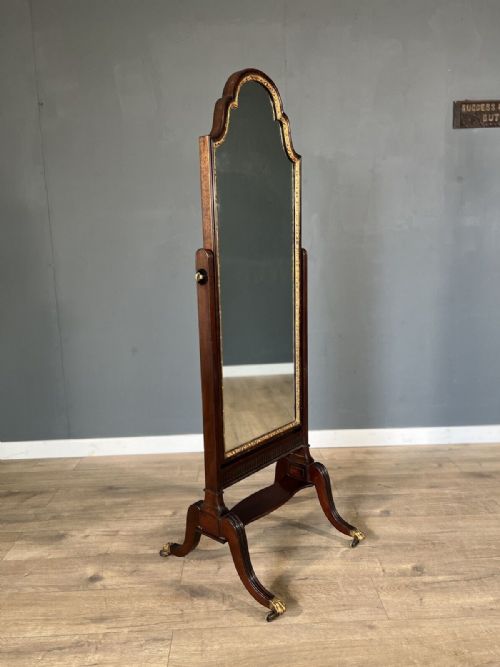 Edwardian Mahogany Cheval Mirror