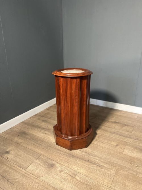 Good Victorian Marble Top Bedside Cabinet/pedestal.