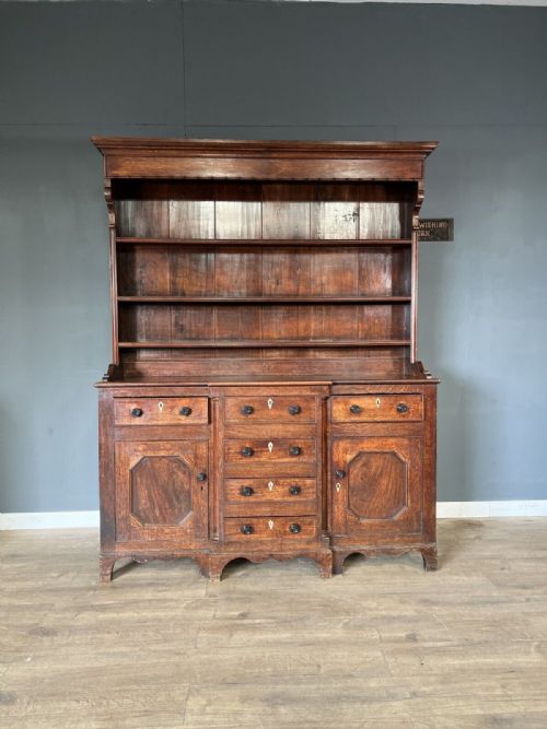 Traditional Antique Oak and Mahogany Dresser