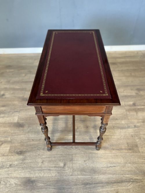 LATE VICTORIAN INLAID MAHOGANY GILLOWS OF LANCASTER DESK - ADDITIONAL PHOTO 2