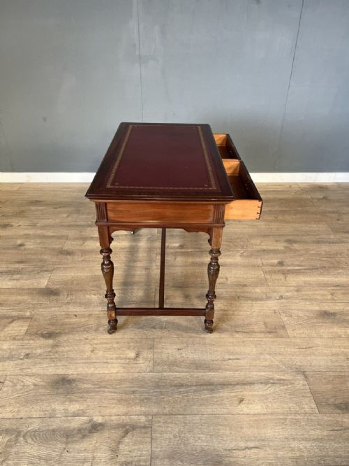 LATE VICTORIAN INLAID MAHOGANY GILLOWS OF LANCASTER DESK - ADDITIONAL PHOTO 3