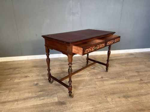 LATE VICTORIAN INLAID MAHOGANY GILLOWS OF LANCASTER DESK - ADDITIONAL PHOTO 5