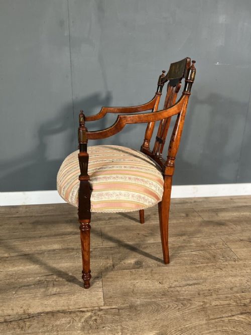 LATE VICTORIAN HAND PAINTED DECORATIVE WALNUT ARMCHAIR - ADDITIONAL PHOTO 7