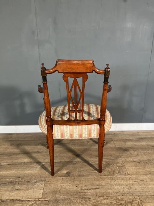 LATE VICTORIAN HAND PAINTED DECORATIVE WALNUT ARMCHAIR - ADDITIONAL PHOTO 8