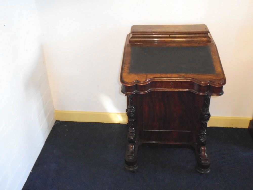 Victorian walnut Davenport desk.