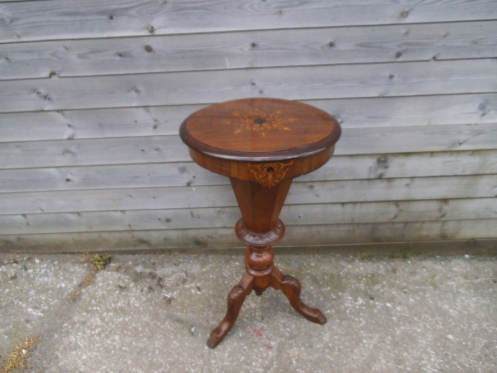 Victorian inlaid walnut sewing Work box