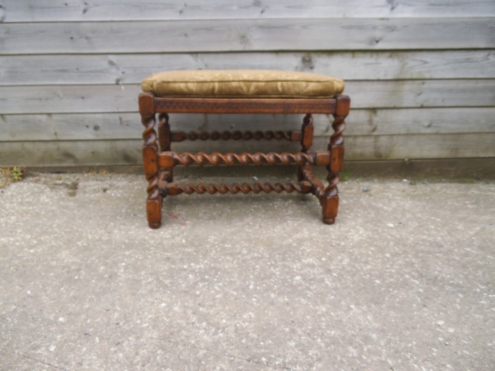 Walnut barley twist stool