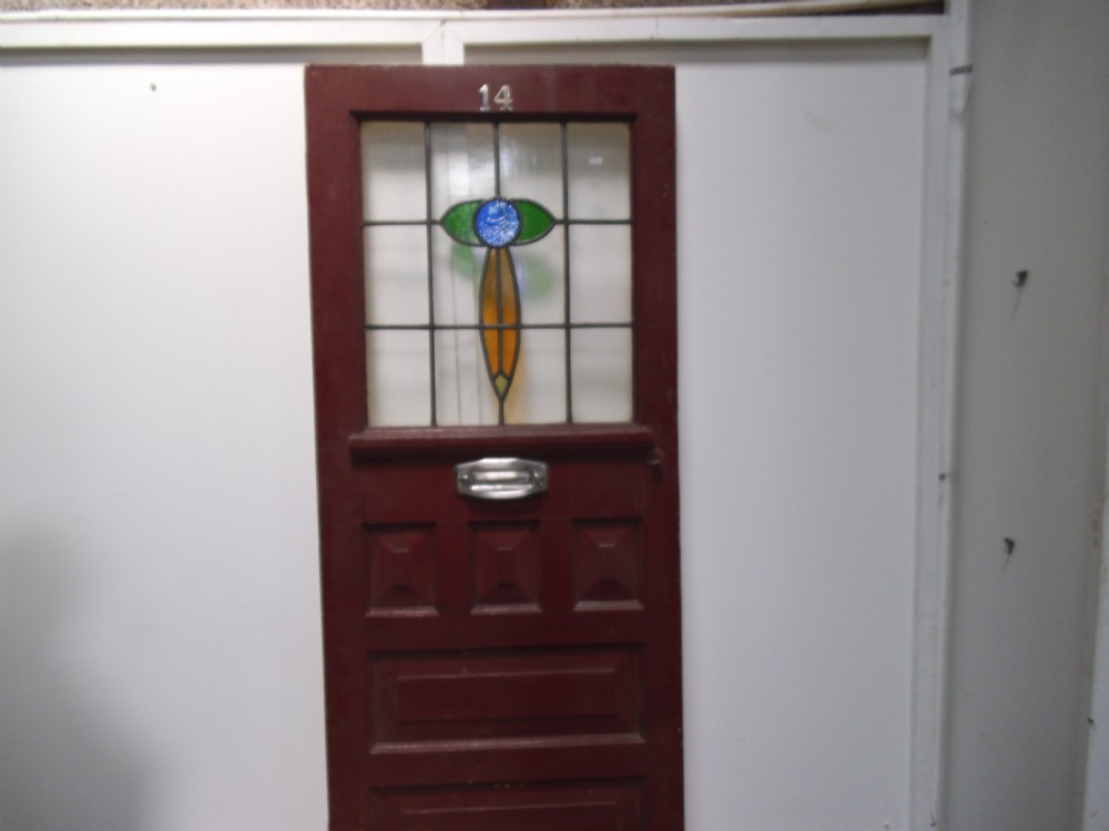 Floral leaded glass door
