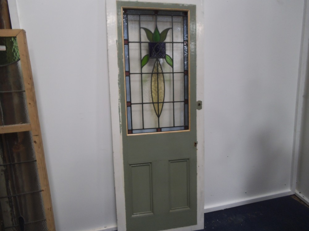 Leaded glass rose door