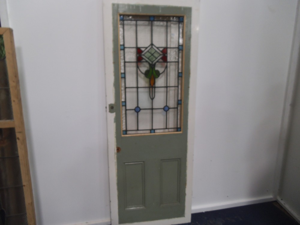 Superb colourful leaded glass door