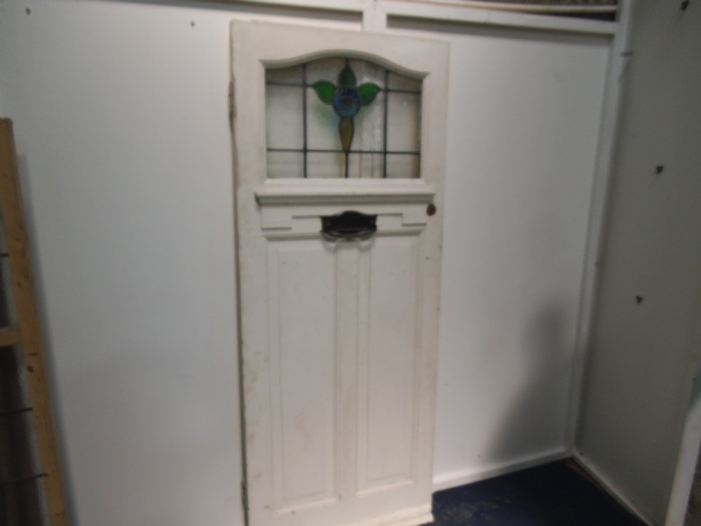 Traditional antique leaded glass door