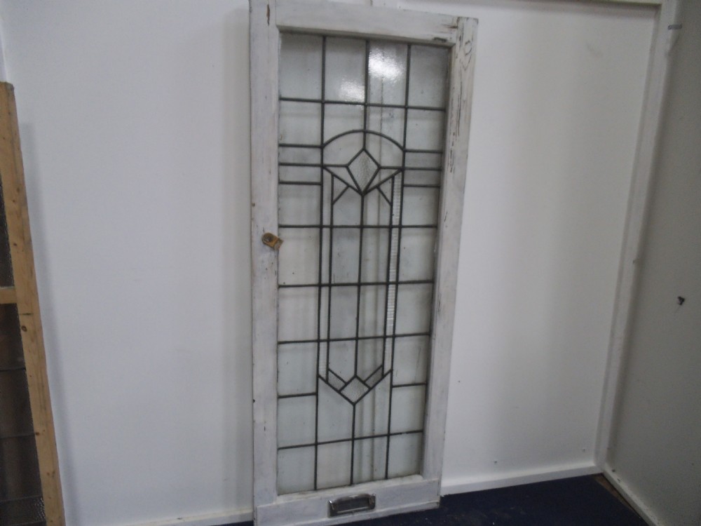 Clear leaded glass door