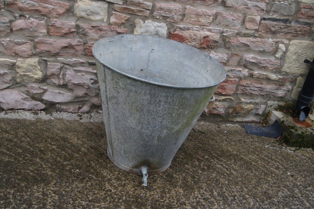 Large French galvanised tub