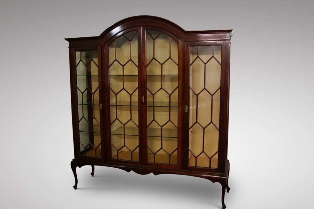 A very impressive 4 door mahogany display cabinet