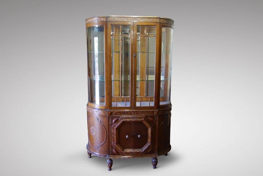 Superb very unusual Jacobean style China cabinet