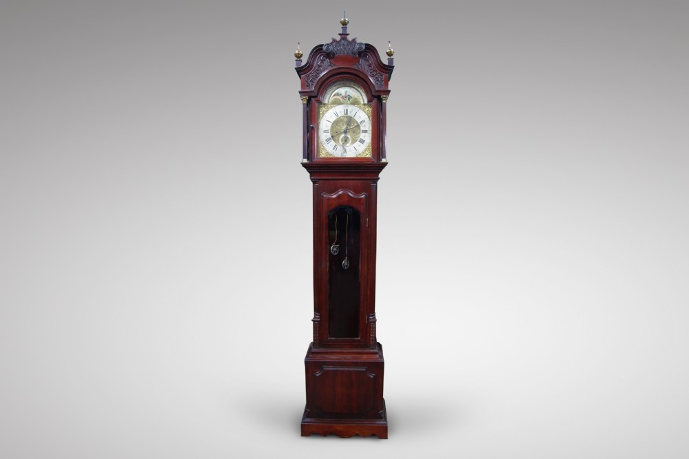 Truly amazing mahogany exhibition quality long case clock