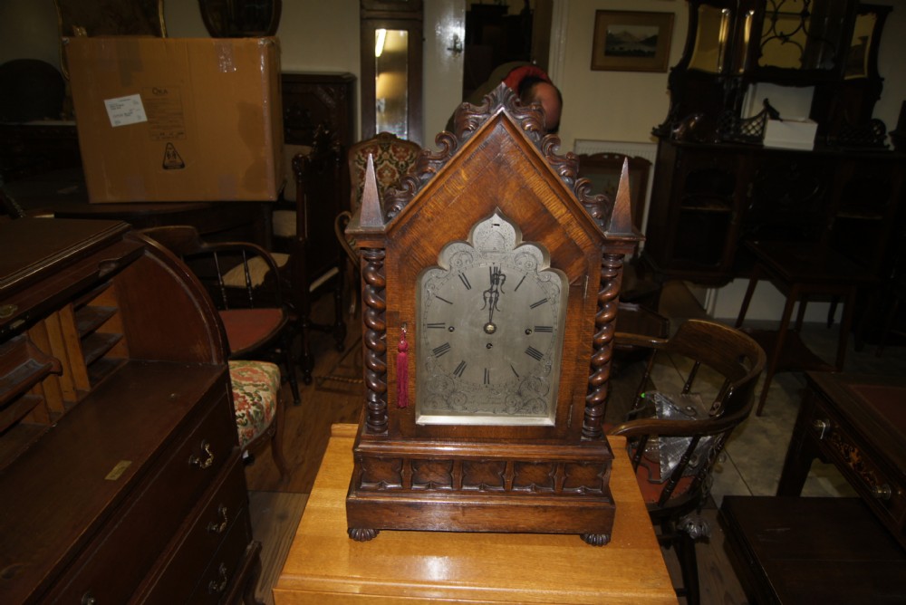 Magnificent triple fusee mantle clock