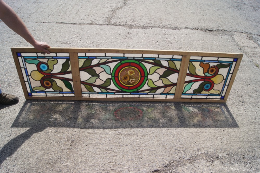 Very good antique flower window in the art Nouveau style