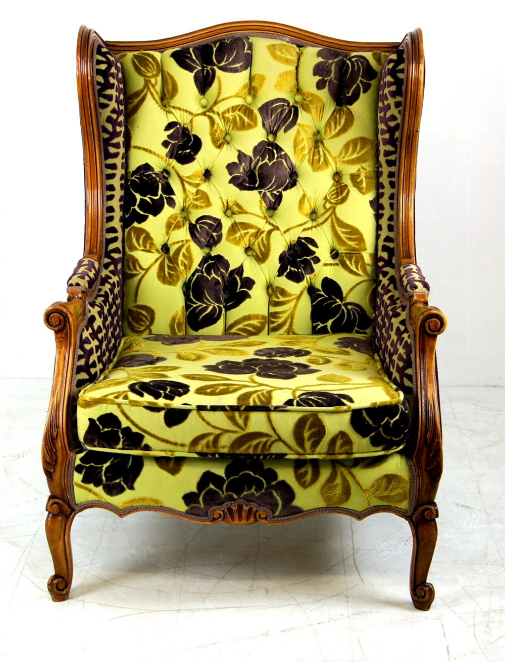 A good French  upholstered wing chair