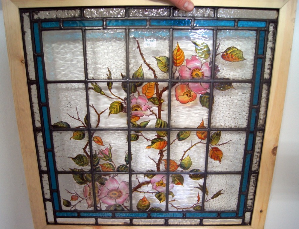 Beautiful vibrant painted stained glass windows