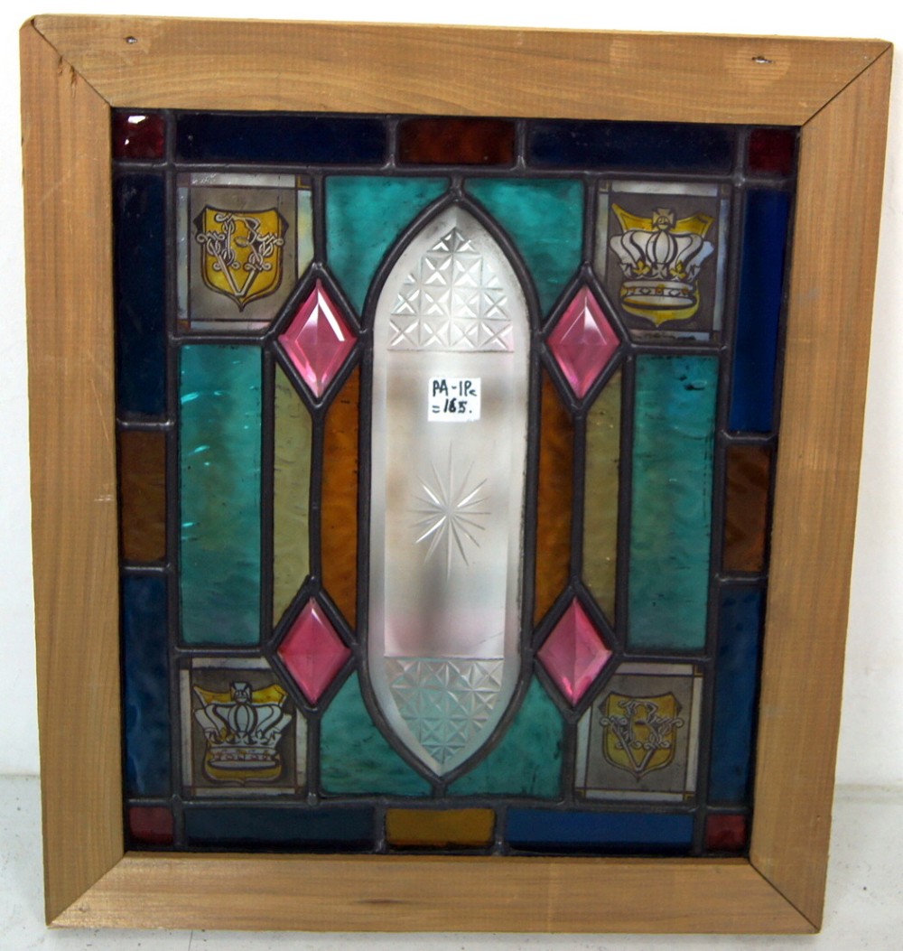 An exceptional leaded painted glass Victorian window
