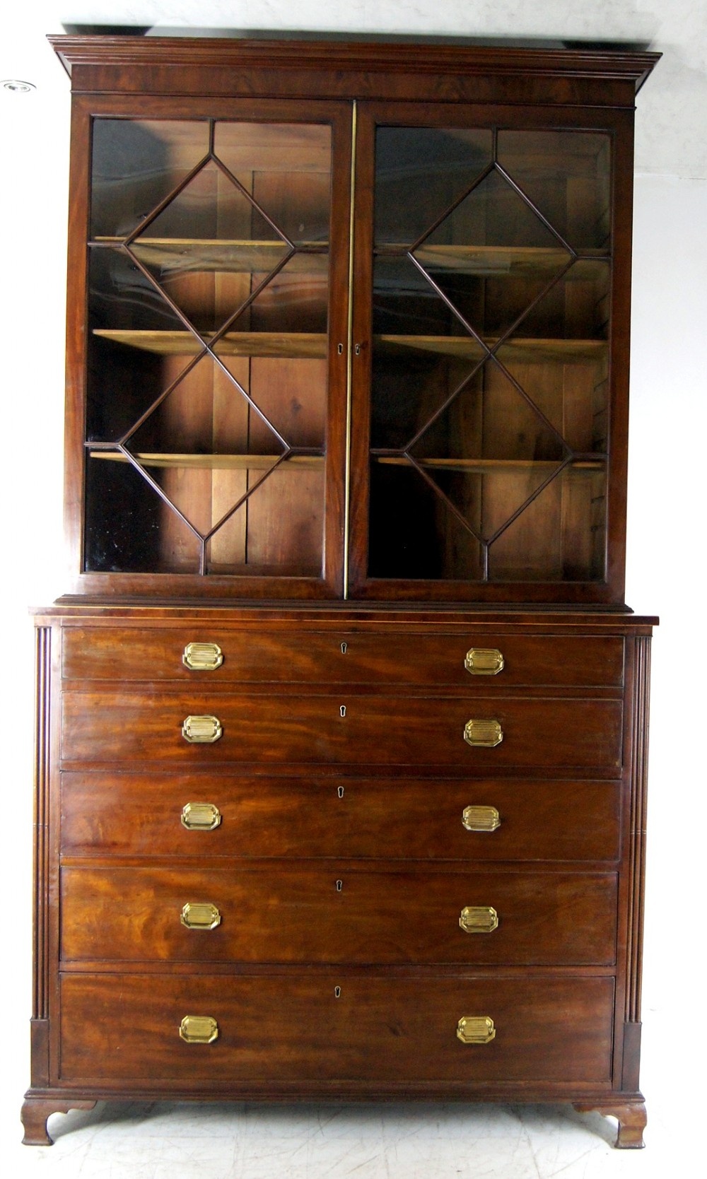 A very impressive late Georgian mahogany secretaire bookcase
