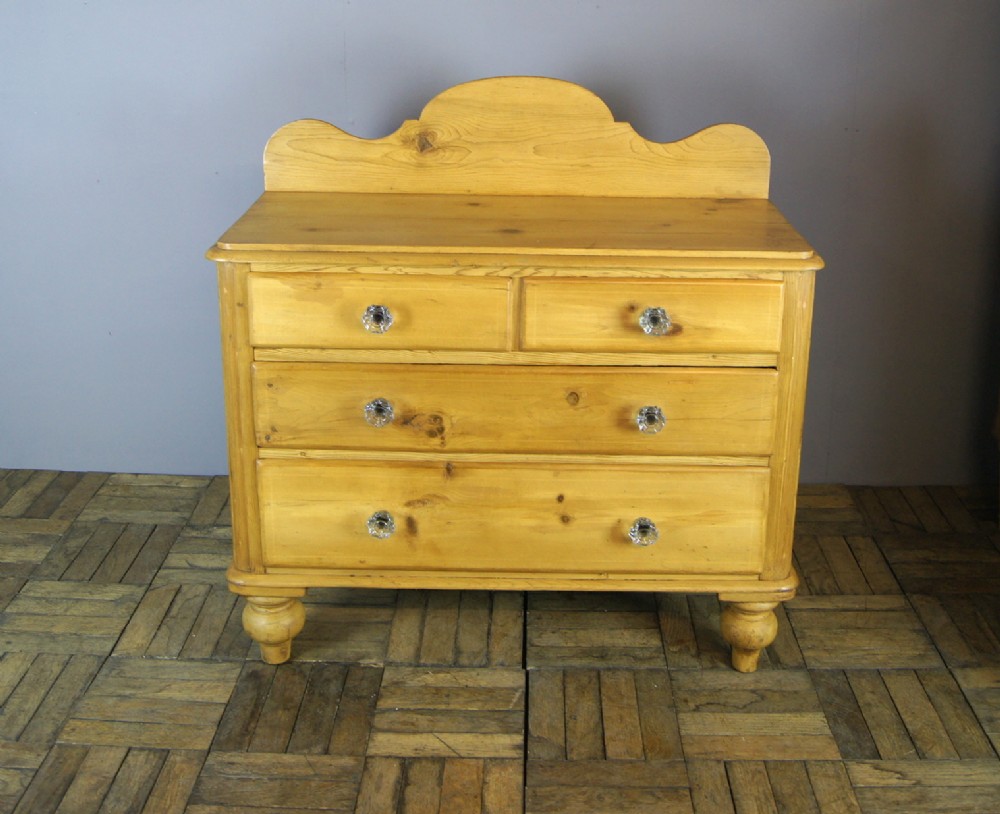 A good original Victorian stripped pine chest of drawers