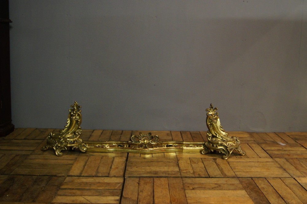 A French brass Victorian adjustable fender