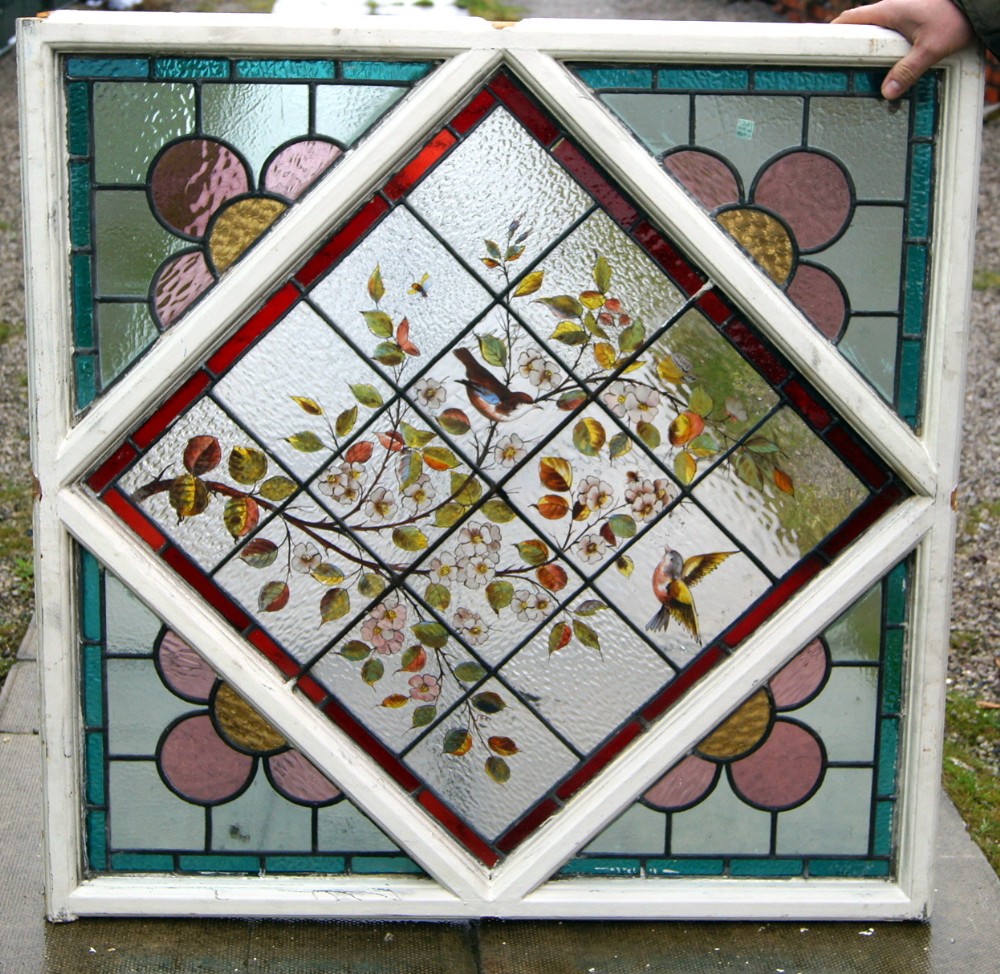 Lovely painted bird window