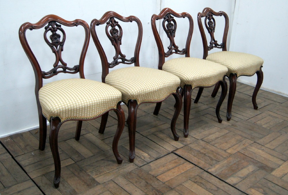 A wonderful set of 4 mahogany chairs
