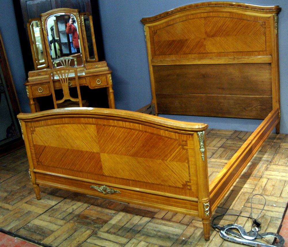 A super quality satinwood Queen size French bed