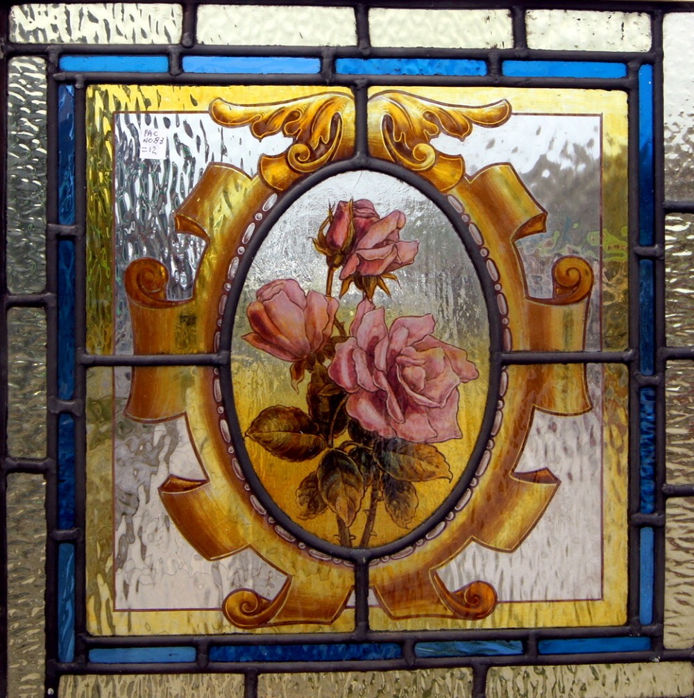 A wonderful leaded glass painted window 