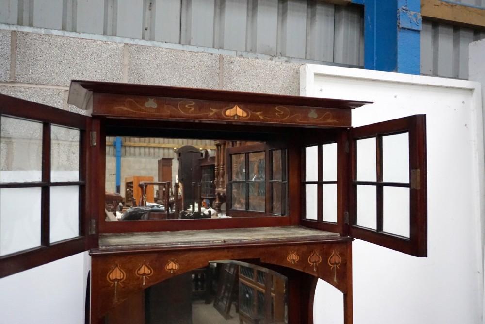 A very good art nouveau inlaid Scottish school cabinet View VII