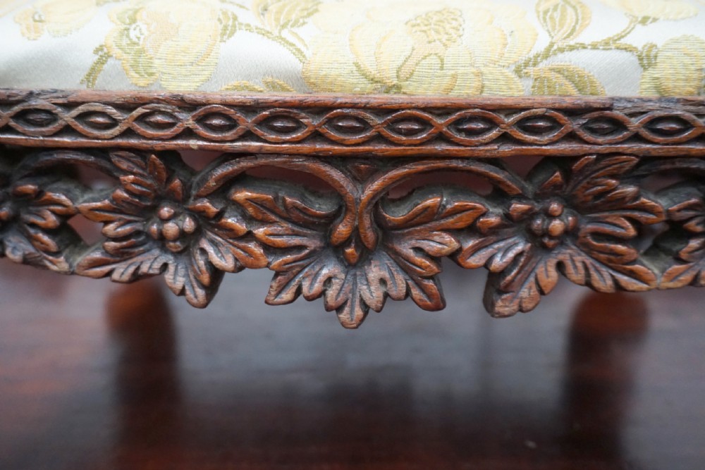 A well carved Rosewood Victorian footstool View III