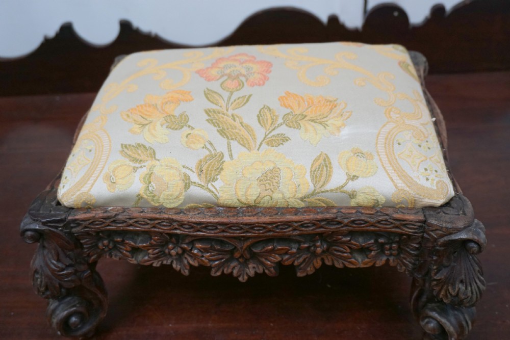 A well carved Rosewood Victorian footstool View IV