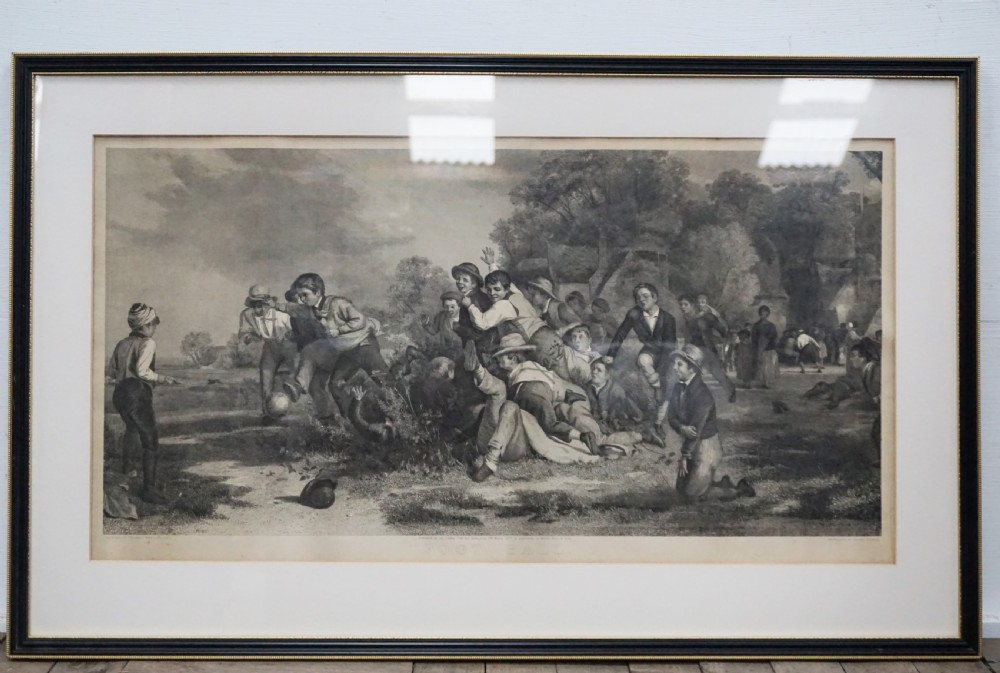 A good Victorian print of children playing football 