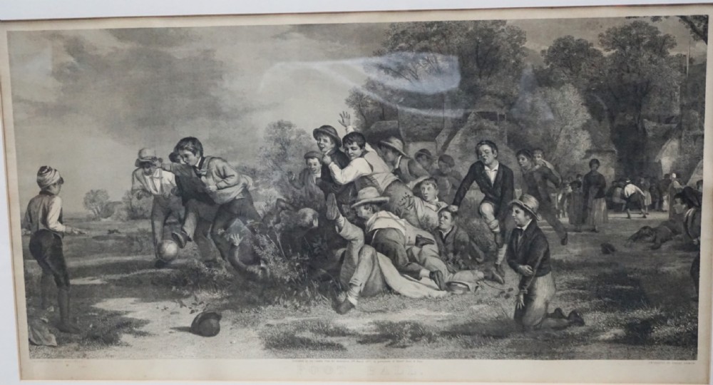 A good Victorian print of children playing football  View III