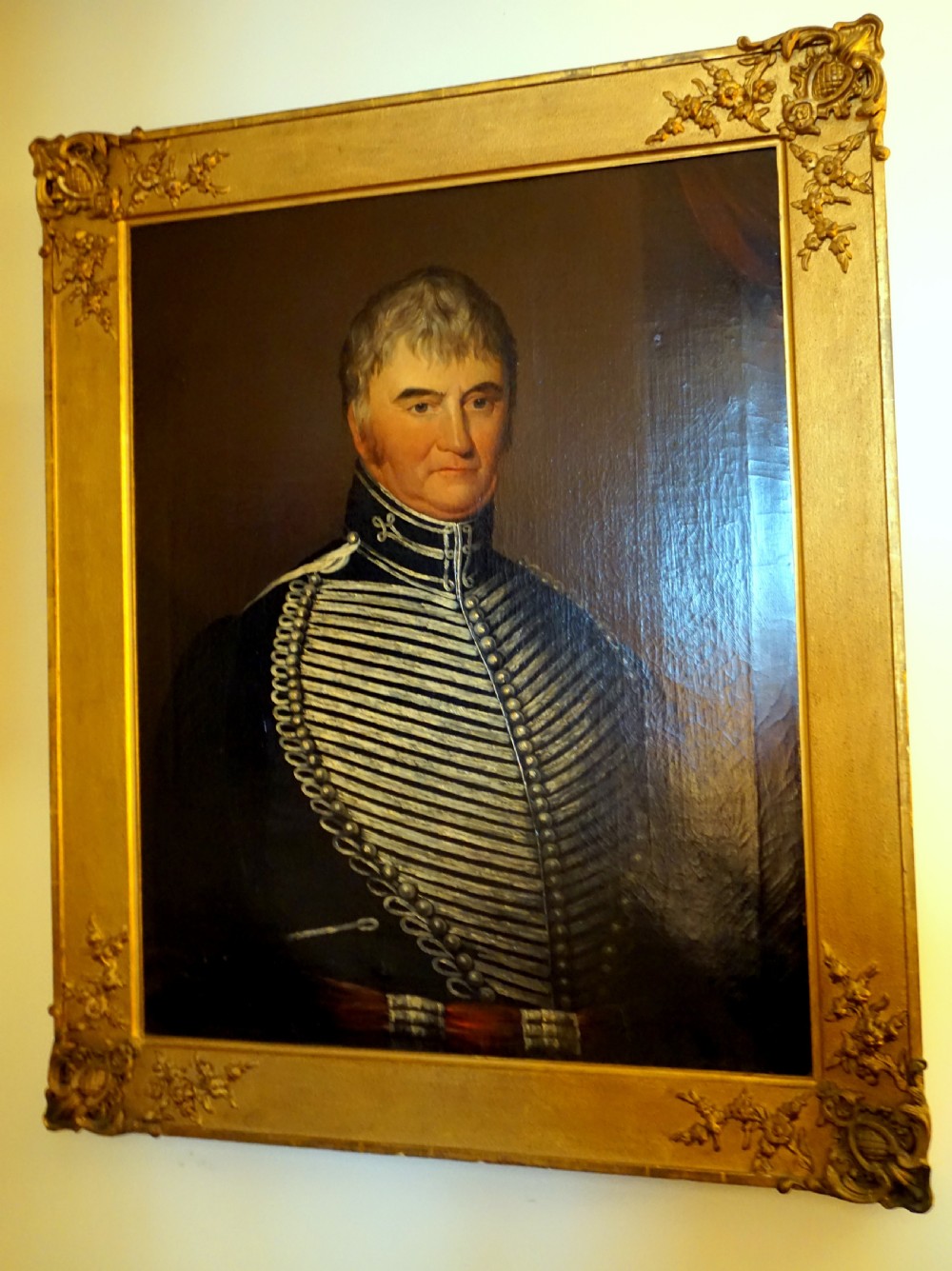 An early 19th century portrait on oil of a military gentleman 'Captain Cuttle'