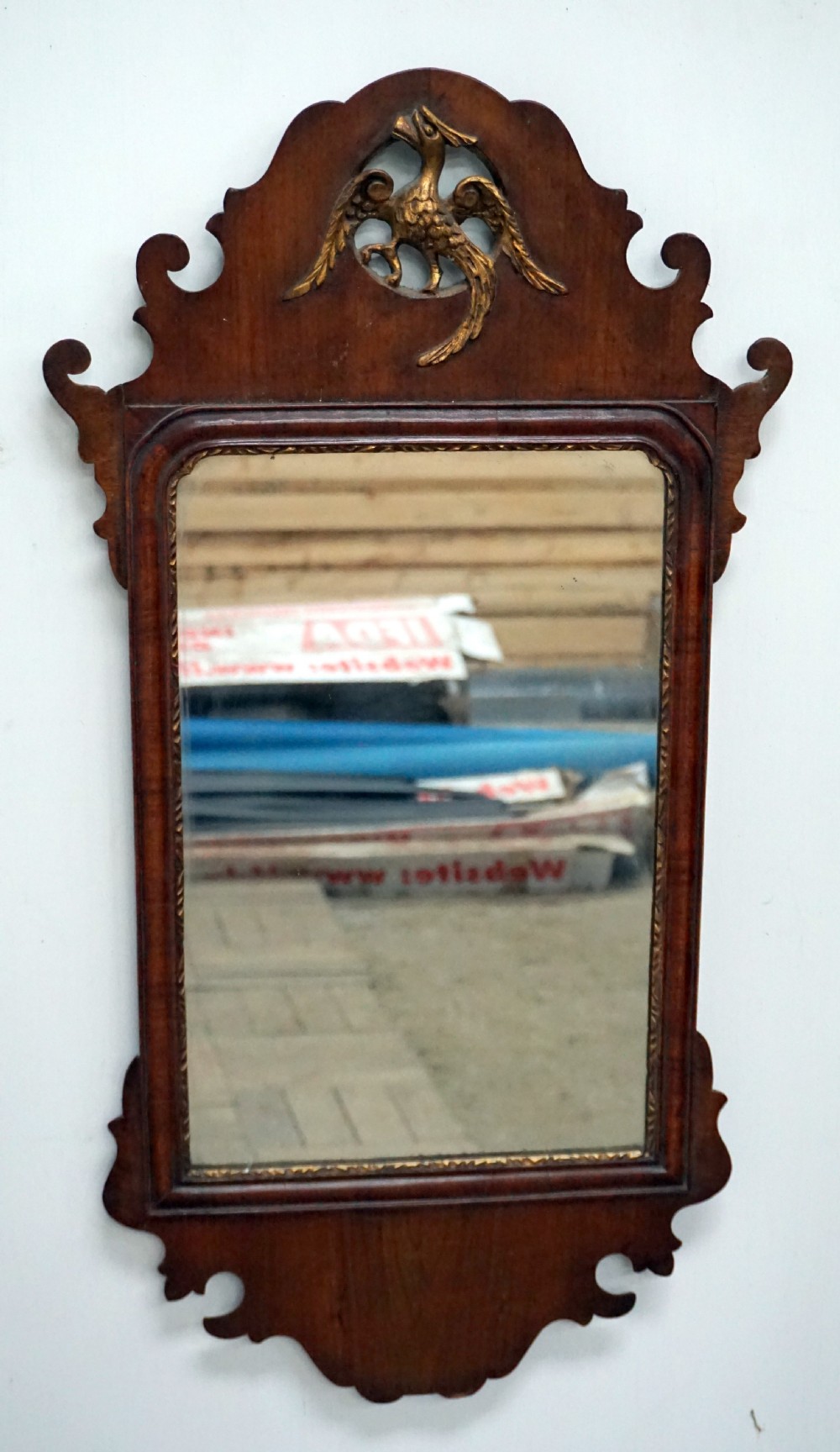 A good Chippendale style Georgian walnut mirror